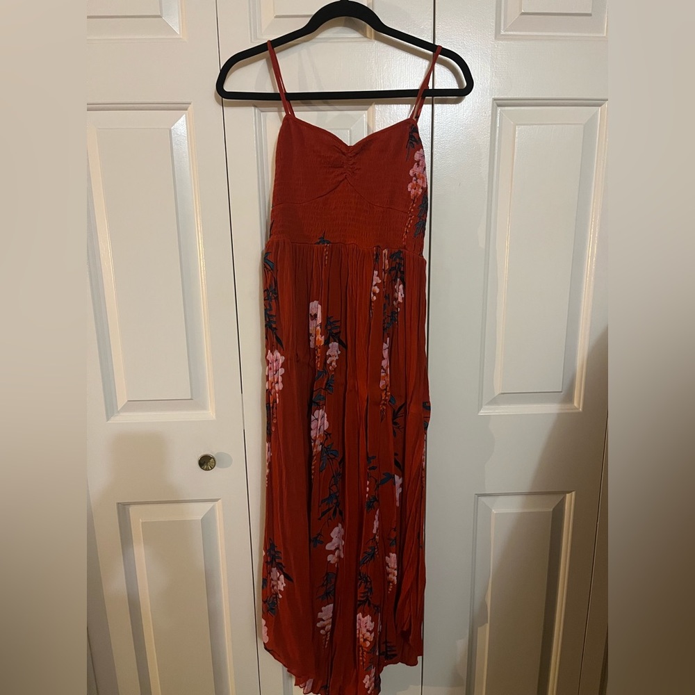 Free People Red Floral Spaghetti Strap Maxi Dress - Picture 7 of 7